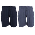 Navy-Denim Blue - Front - Tom Franks Jersey Lounge Shorts (2 Pack)