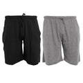 Black-Grey - Front - Tom Franks Jersey Lounge Shorts (2 Pack)