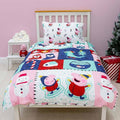 Multicoloured - Back - Peppa Pig Reversible Snowman Christmas Duvet Cover Set