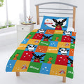 Multicoloured - Back - Bing Bunny Childrens-Kids Reversible Patchwork Duvet Cover Set