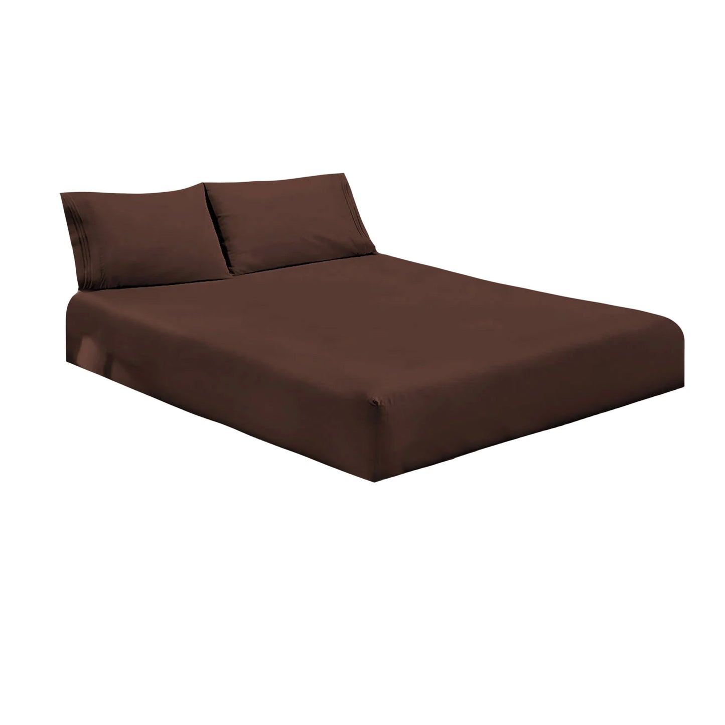 Chocolate Brown - Front - Percale Fitted Sheet