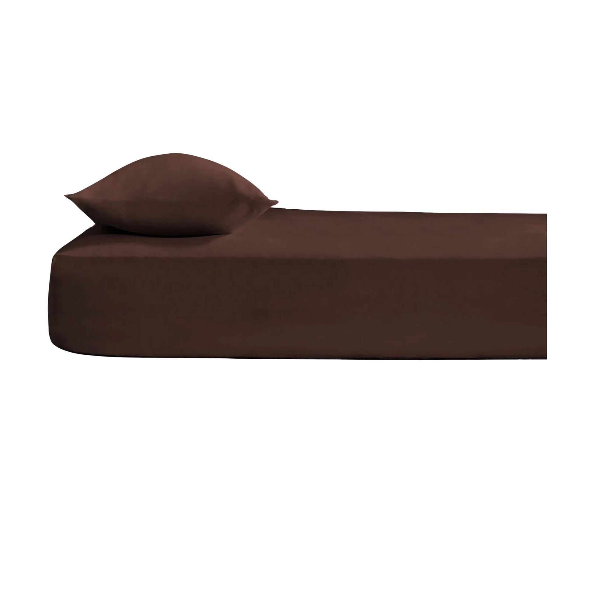Chocolate Brown - Back - Percale Fitted Sheet