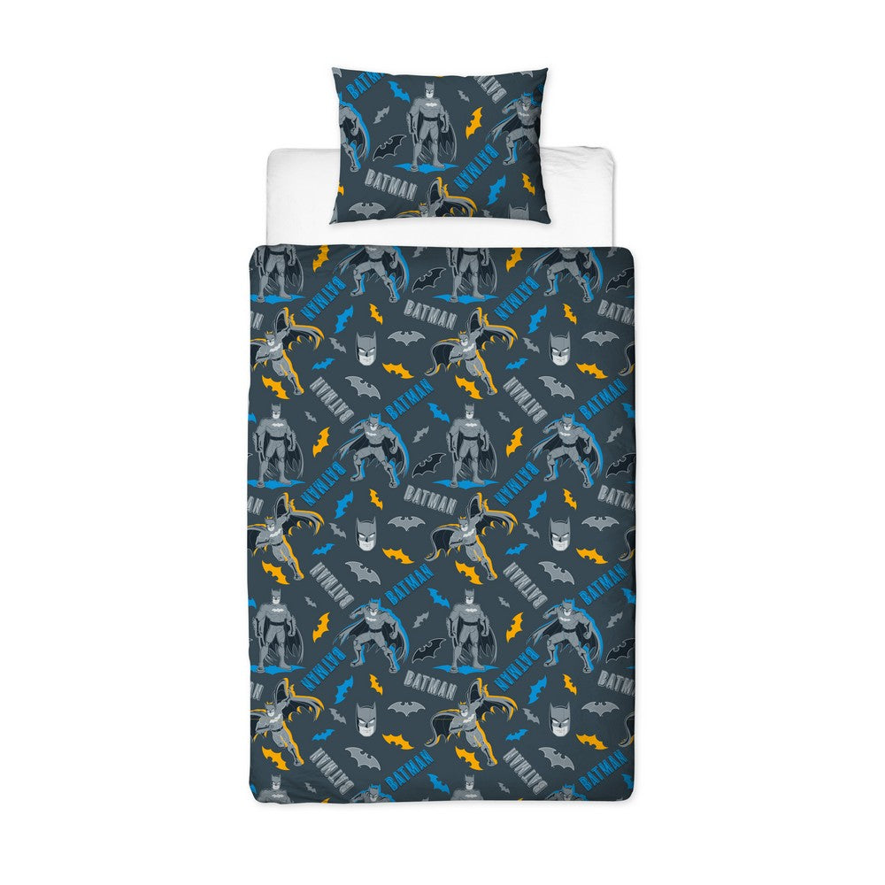Grey-Blue-Yellow - Front - Batman: The Dark Knight Duvet Cover Set