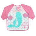 Pink-White-Blue - Front - Baby Town Baby Long Length Mermaid Bib
