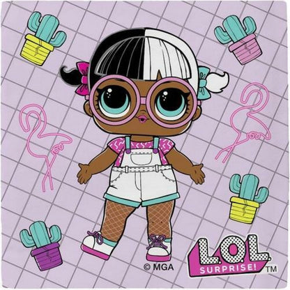 Pink-Brown-White - Front - LOL Surprise Next Door Face Towel