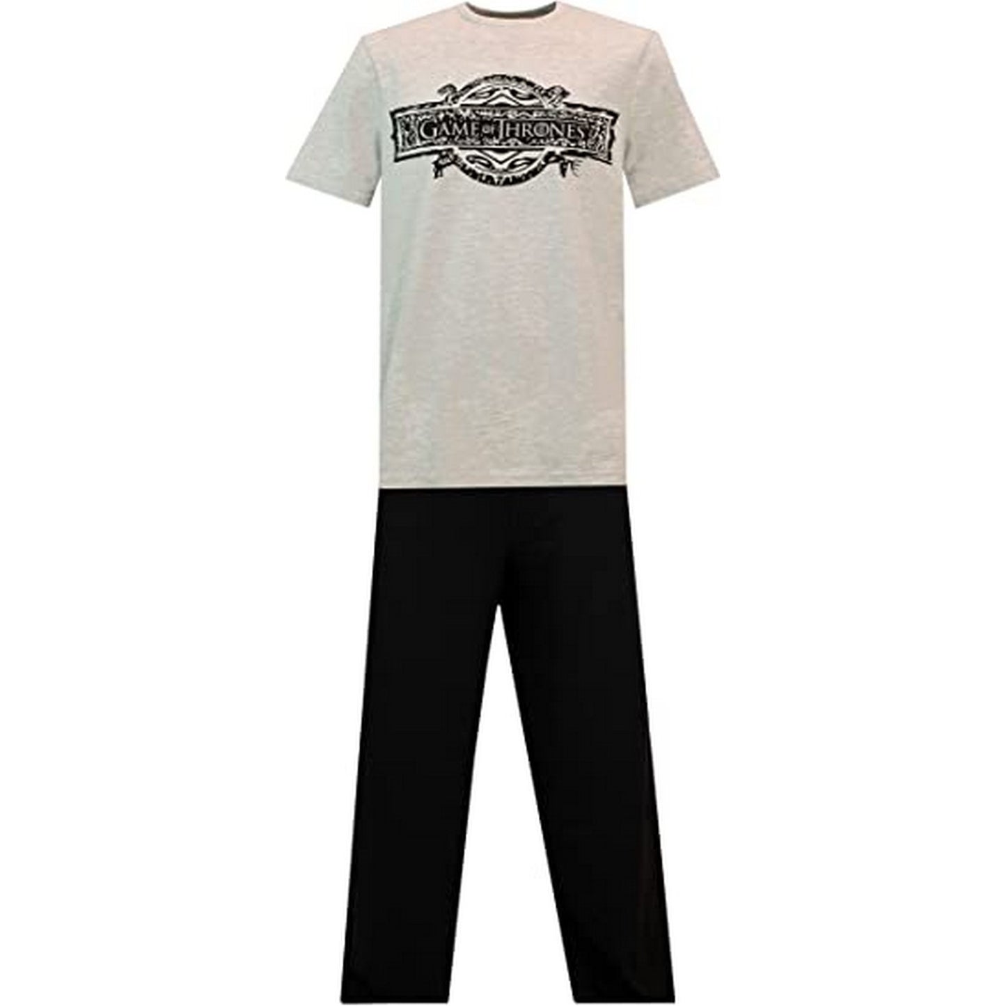 White-Black - Front - Game of Thrones Mens Houses Long Pyjama Set