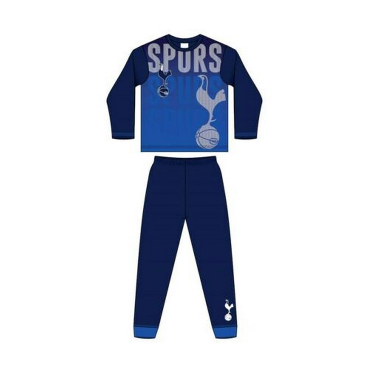 Pyjama Tottenham Hotspur – T-shirt + Short – 100% Coton – Homme – Blanc/Bleu – Respirant – Idéal Cadeau