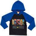 Blue-Black - Front - Dinotrux Childrens-Kids Built For Power Hoodie