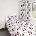 White-Black - Back - Fulham FC Diamond Duvet Cover Set