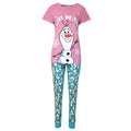 Pink-Blue-White - Front - Frozen Womens-Ladies Olaf Pyjama Set
