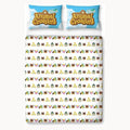 Blue-Green-White - Back - Animal Crossing Beach Duvet Cover Set