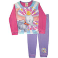 Pink-Violet - Front - Dumbo Girls I Can Fly Long Pyjama Set
