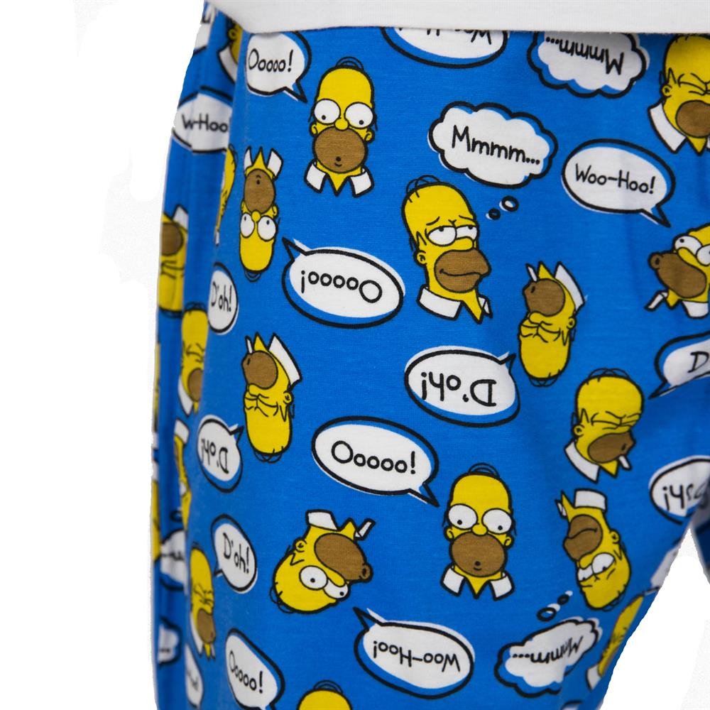 The Simpsons Pigiama Set Uomo Homer Outline – Cotone 93%, Girocollo, Licenza Ufficiale, Regalo Per Fan
