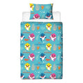 Blue-Yellow-Pink - Back - Baby Shark Fintastic Reversible Duvet Cover Set