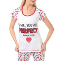 White-Red - Lifestyle - Love Actually Womens-Ladies Perfect Pyjama Set