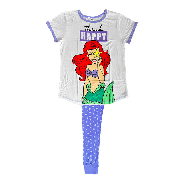 The Little Mermaid Womens/Ladies Think Happy Ariel Pyjama Set