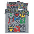 Multicoloured - Front - Justice League Vintage Icons Reversible Duvet Set