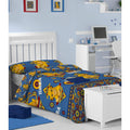 Blue - Back - Lion King Childrens-Kids Simba Single Rotary Duvet Cover Set