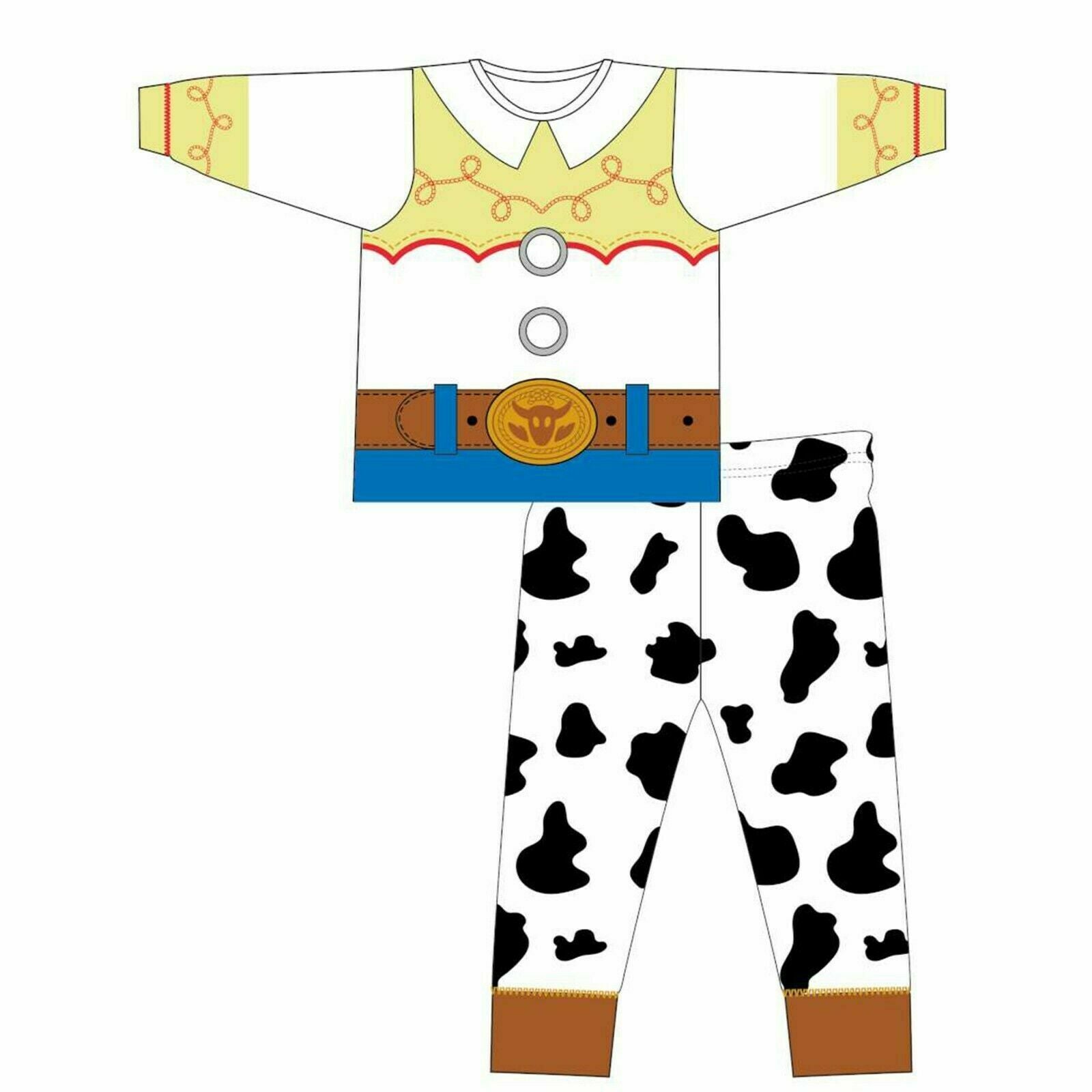 Black-White-Yellow - Side - Toy Story Girls Jessie Pyjama Set