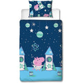 Blue-Pink - Front - Peppa Pig Boom George Pig Duvet Cover Set