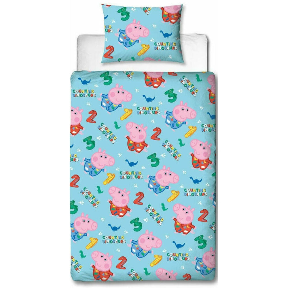 Multicoloured - Lifestyle - Peppa Pig Childrens-Kids Counting George Pig Duvet Set