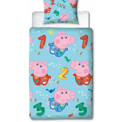 Multicoloured - Front - Peppa Pig Childrens-Kids Counting George Pig Duvet Set