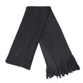 Charcoal - Back - FLOSO Ladies-Womens Plain Thermal Fleece Winter-Ski Scarf With Fringe