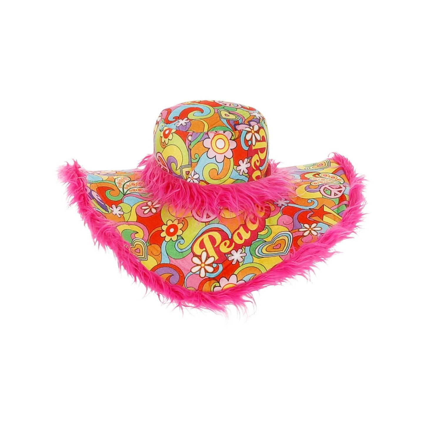 Multicoloured - Side - Smiffys Unisex Adult Summer Of Love Hippie Sun Hat