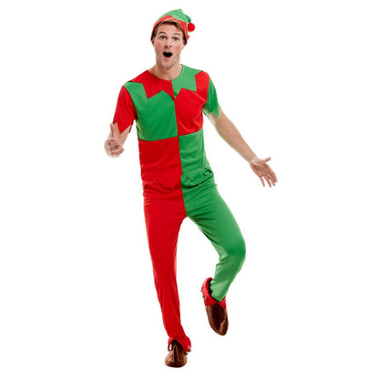 Green-Red - Front - Smiffys Unisex Adult Elf Costume Set