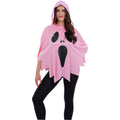 Pink - Back - Smiffys Womens-Ladies Ghost Costume Poncho