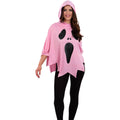 Pink - Side - Smiffys Womens-Ladies Ghost Costume Poncho