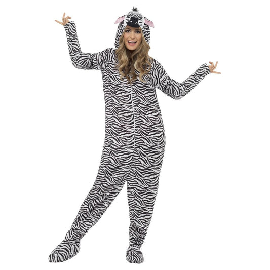 White-Black - Front - Smiffys Unisex Adult Zebra Costume
