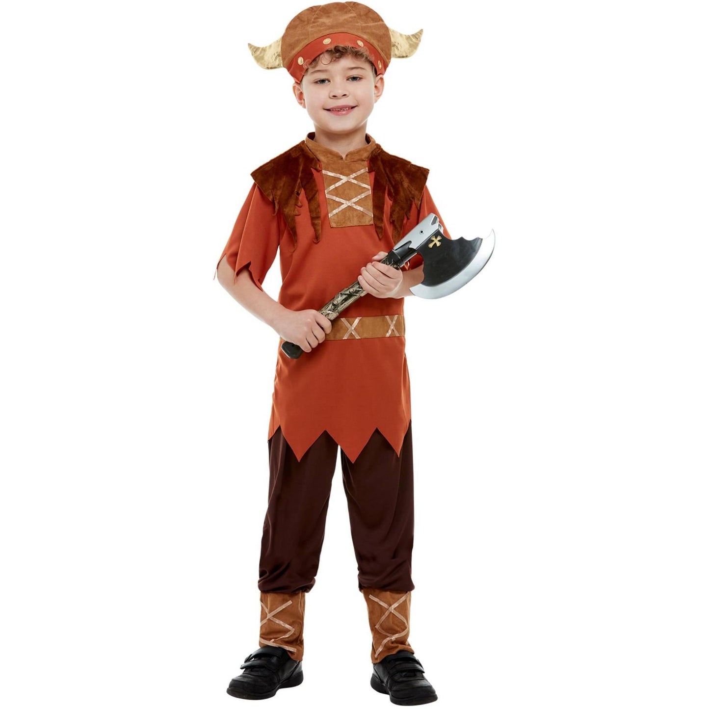 Brown - Back - Smiffys Childrens-Kids Viking Costume Set
