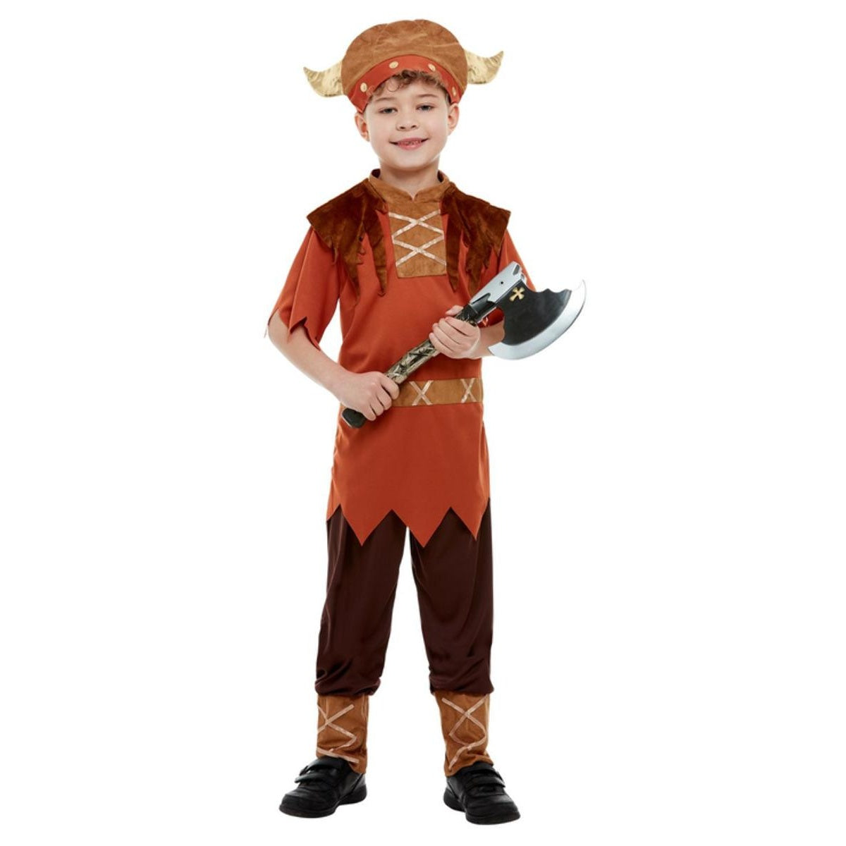 Brown - Front - Smiffys Childrens-Kids Viking Costume Set