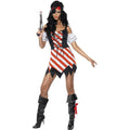 White-Red-Black - Back - Smiffys Womens-Ladies Pirate Costume Set