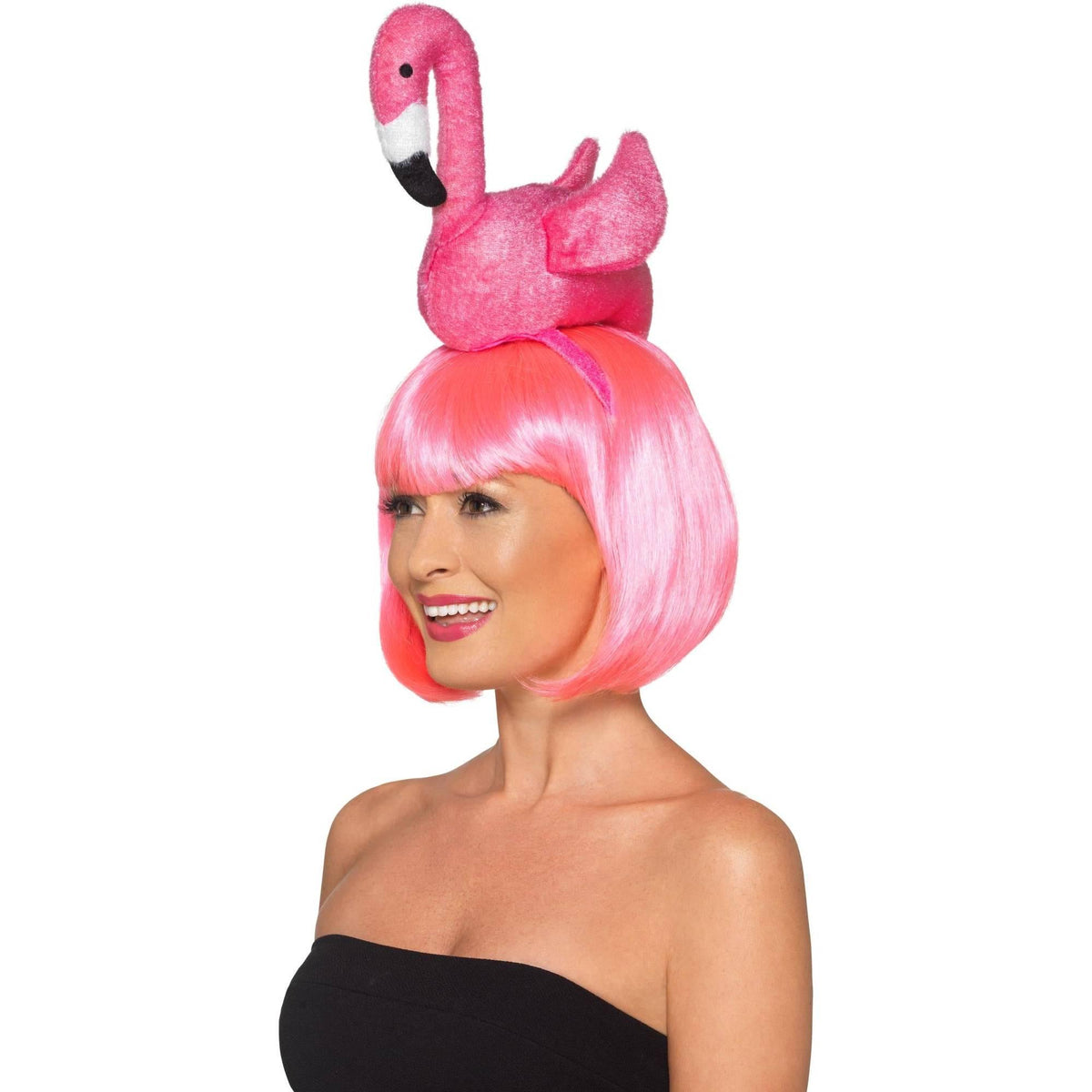 Pink - Back - Smiffys Unisex Adult Flamingo Headband