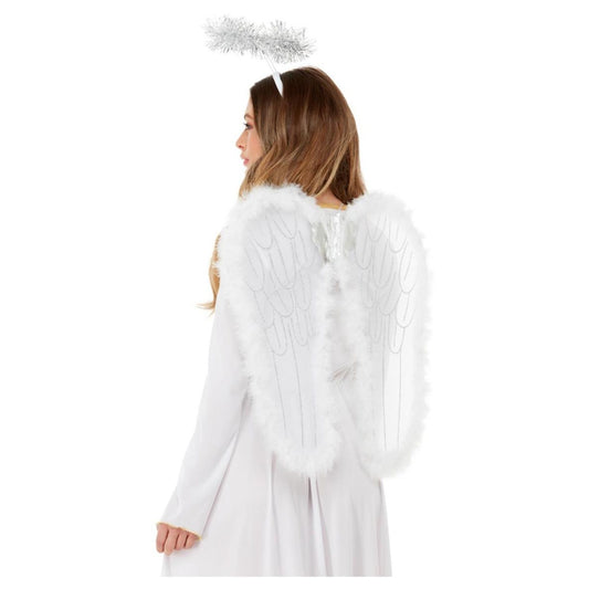 White - Front - Smiffys Womens-Ladies Marabou Angel Costume Prop Set