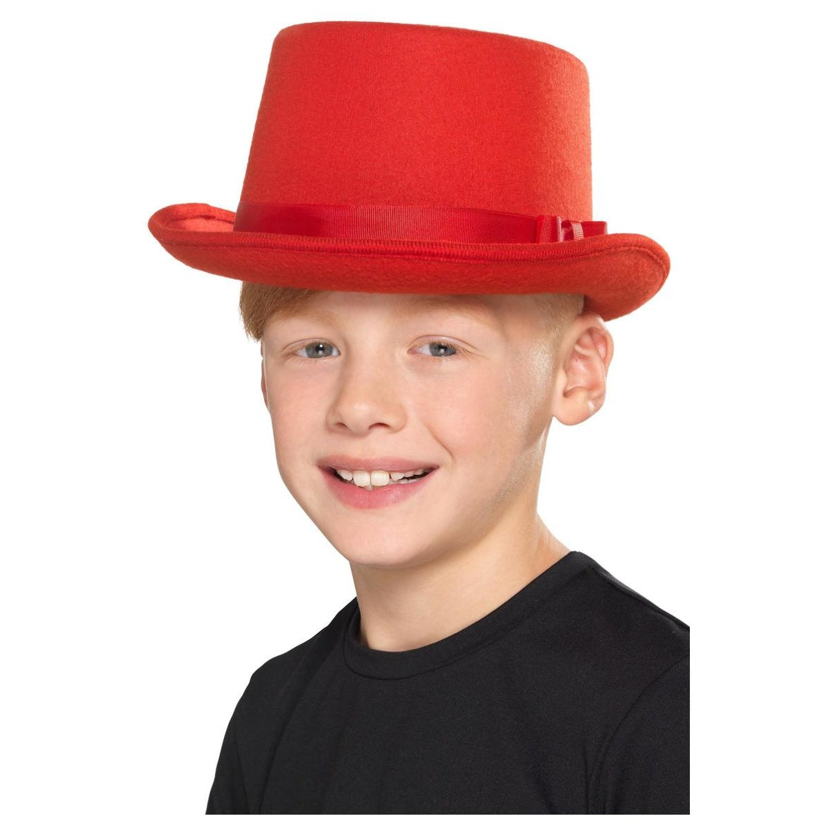 Red - Front - Smiffys Childrens-Kids Top Hat