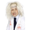 Grey - Back - Smiffys Mens Mad Scientist Bald Top Wig