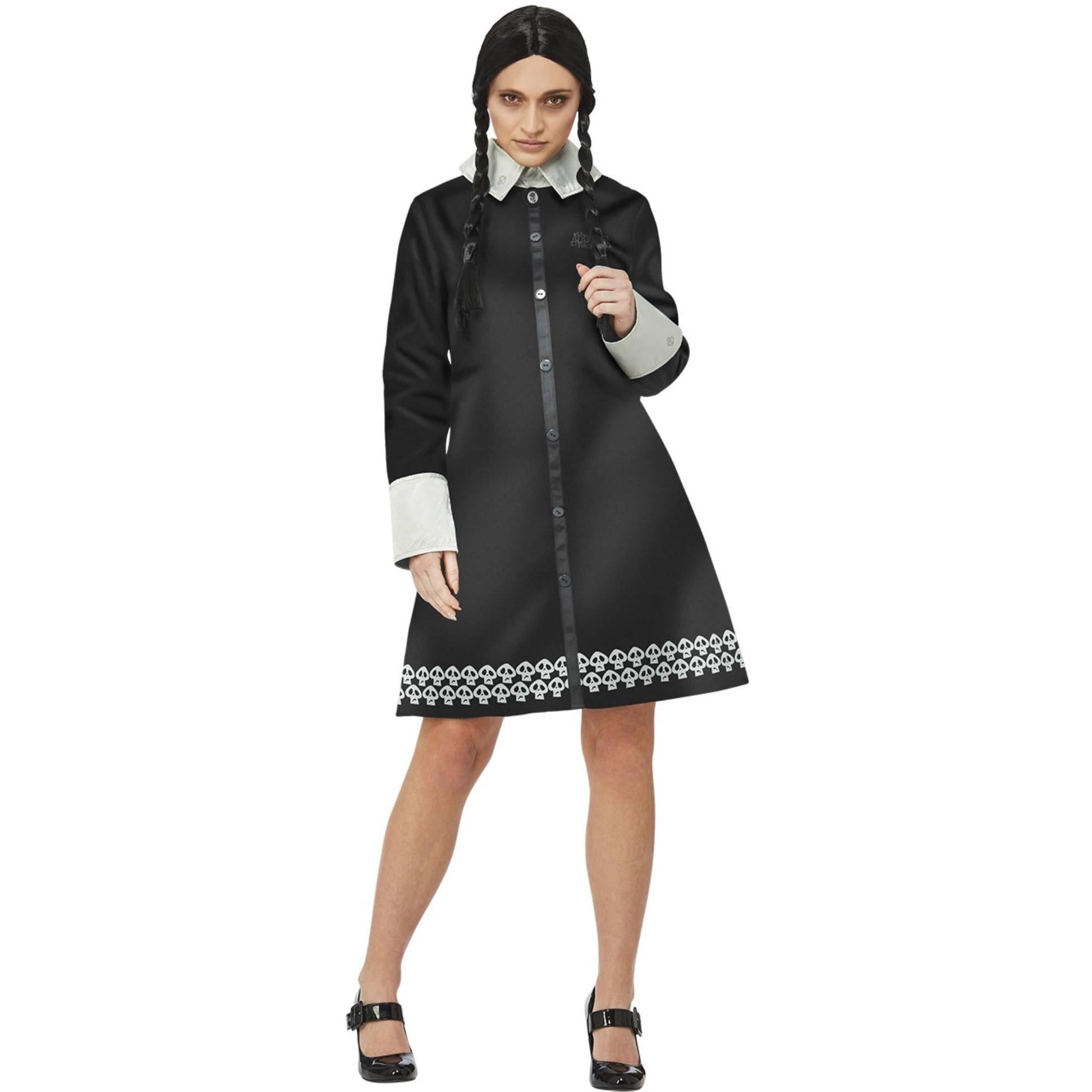 Black - Lifestyle - The Addams Family Womens-Ladies Wednesday Addams Costume
