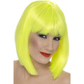 Neon Yellow - Back - Smiffys Womens-Ladies Glam Wig