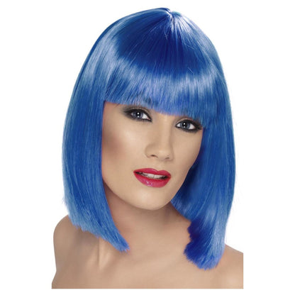 Blue - Front - Smiffys Womens-Ladies Glam Wig