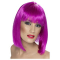 Neon Purple - Front - Smiffys Womens-Ladies Glam Wig