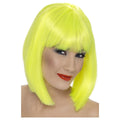 Neon Yellow - Front - Smiffys Womens-Ladies Glam Wig