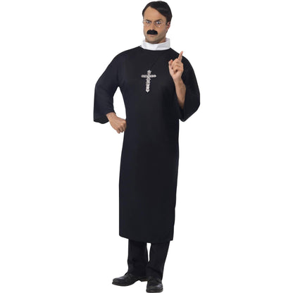 Black - Back - Smiffys Mens Priest Costume Set