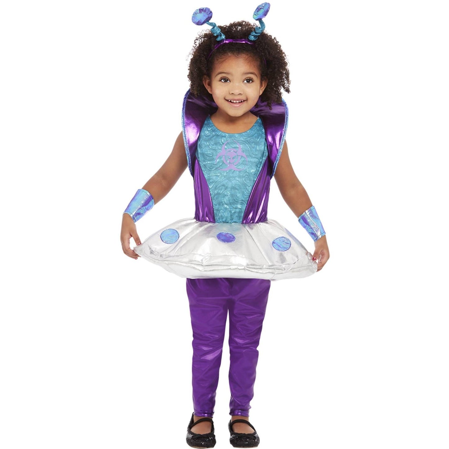Purple-Blue-Silver - Back - Smiffys Girls Alien Costume Set
