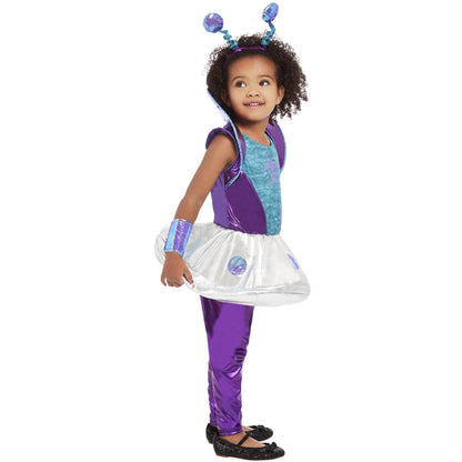 Purple-Blue-Silver - Lifestyle - Smiffys Girls Alien Costume Set