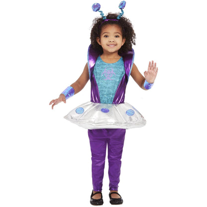 Purple-Blue-Silver - Pack Shot - Smiffys Girls Alien Costume Set