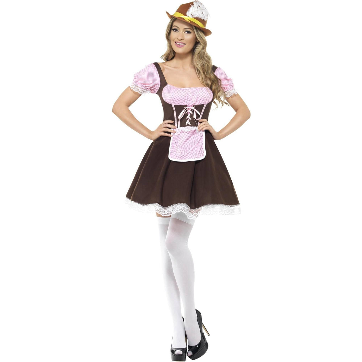 Brown - Back - Smiffys Womens-Ladies Tavern Costume Dress
