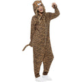 Brown - Back - Smiffys Unisex Adult Tiger Costume Jumpsuit